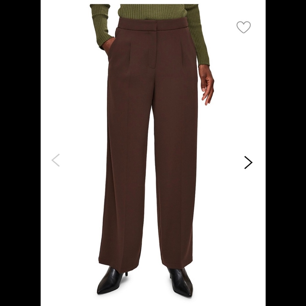 NWT Selected Femme chocolate brown flowy wide pants us6
